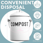 EPICA Countertop Compost Bin Kitchen | 1.3 Gallon | Odorless Composting Bin with Carbon Filters | Indoor Compost Bin with Lid | Stainless Steel Kitchen Composter for Food Scraps & Waste Recycling