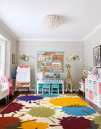 Large Area Rug for Living Room, 8'x10' Rainbow Kids Rug for Classroom, Colorful Art Washable Rug for Bedroom, Non-Slip Ink Splotch Nursery Rug Soft Modern Living Room Carpet for Dorm School