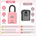 Iron Lock® Small Portable Key Lock Box with Code, U-Shackle (Small, Pink) | U-shackle opens fully out to loop over a handle, gate, latch or rail; rolling combination dials, no app, no battery