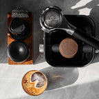 3 In 1 Espresso Knock Box Set, Coffee Puck Disposal Box with Cleaning Brush and Towel, Detachable Quiet Silicone Bar Coffee Ground Bin, Durable Barista Maintenance Tools