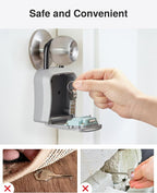 Puroma Key Lock Box Outdoor 4 Digit Code Combination Lockbox House 1 Silver | For Contractors Guest Realtor Storage Keys, Portable, Home Wall Mount, Resettable, Combination, Weatherproof, High-capacity