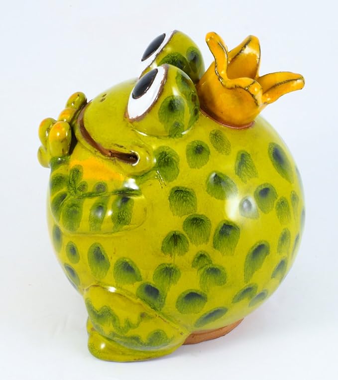 Ceramic Garden Decor - Frog Lawn Stake - Outdoor Statue - Perfect, Unique Gifts for Gardeners Woman, Men, Yard Gifts - Handmade, Frostproof