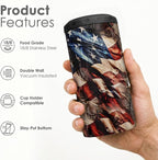 Hunting Cup Can Cooler 12oz - Travel Mug Cup - Stainless Steel Insulated for Men Hunters - Tumbler Cans Koozie, Gift for Christmas, Birthday, Father's Day