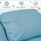 JC Home MACARON Kids Chair Leather Recliner Sofa Toddler Youth Children Child Ages 3-7, Small, Babyblue