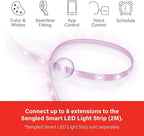Sengled Smart Zigbee Multicolor Light Strip, 2M (6.56ft) Base Kit, Hub Required, Also Works with Alexa & Google Assistant, RGBW, Extendable, High Brightness, 1400Lumens (E1G-G8E)