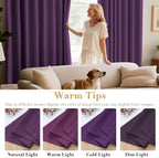 H.VERSAILTEX Bedroom Curtain Panels Blackout Draperies Room Darkening Curtains Window Panel Drapes - (Plum Purple Color) 1 Pair, 52 by 84-inch, 8 Grommets/Rings per Panel