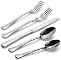 Alata Alice 40-Piece Silverware Set Stainless Steel Flatware Set,Service for 8,Mirror Polished Cutlery Set,Dishwasher Safe