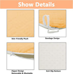Plush Chair Cushion, Oval Chair Cushion Pad,Ultra Soft Nonslip Seat Pad,Comfortable Chair Cushion Cover,2PCS Memory Foam Chair Seat Cushion for Home Office Kitchen Dining Chairs Yellow