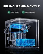 Silonn Countertop Ice Maker with Expanding 2.5L Ice Basket, 26.5lbs/24H, 9 Cubes in 6 Mins, Self-Cleaning Ice Maker with LED Touch Control, 2 Bullet Ice Sizes for Home, Kitchen, Office, Grey