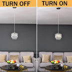 Set of 2 Polished Crystal Chandelier Pendant Light,Cord Adjustable Hanging Pendant Lamp, Modern Light Crystal Decorative Pendant Lighting Fixture for Kitchen Island Dining Room Cafe Shops Restaurants