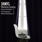 Room Divider Curtains Screen Partitions, Linen Look 100% Blackout Drapery 84 Inches Long, 120" Wide Pinch Pleated Window Drapes, Privacy Protecting, Light Blocking, (1 PC, Violet)