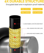 POHIR 100FT Pressure Washer Hose 4500PSI, Power Washer Hose Steel Wire Braided 3/8'' Swivel Quick Connect, 5/16'' ID. Commercial Grade Industrial High Pressure Water Washing Hose