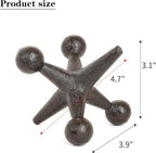 Sungmor Cast Iron Decorative Jack Statue, Home Office Accent Figurine, Antique Brown Jack Sculpture for Bookcase or Table Decoration, Creative Bookends, Paperweight, Door Stop