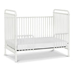 Namesake Abigail 3-in-1 Convertible Metal Crib in Washed White, Greenguard Gold Certified