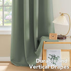 H.VERSAILTEX Room Darkening Curtains for Living Room Light Reducing Thermal Insulated Window Treatment Panels/Drapes Grommet Top 2 Panels Green Bay - 52 x 72 Inches