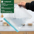 SPLF 12 Pack Reusable 2 Gallon Freezer Bags Dishwasher Safe | Extra Large Reusable Freezer Bags 2 Gallon, Leakproof BPA Free Food Storage Bags for Marinate Meat, Veggies, Bread, Travel