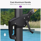 PURPLE LEAF 8' X 8' Patio Umbrella with Steel Plate Base for Pool 7' High Offset Outdoor Cantilever Umbrella Swimming Pool Umbrella with 360°Rotation for Poolside Terra