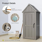 ONBRILL Multifunctional Storage Shed, Outdoor Storage Cabinet with Hooks and Lock Ring, Waterproof Outdoor Storage Shed for All Weather, Tool Outdoor Shed for Patio Lawn and Garden