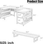 NicBex Laik-DW-00008-DX Desks, 82" W x 43" D x 35" H, Brown