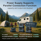 3600Wh/6000W Solar Power Station,OSCAL PowerMax 6000 Solar Generator, 120V/240V Split Phase Voltage AC Outlets (9000W Peak), 2400W Solar Charging,Emergency for Home,Battery Backup