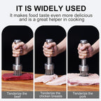 Stainless Steel Meat Tenderizer Tool with 21 Sharp Needles - A Meat Tenderizer Mallet for Chicken and Beef, Durable Meat Mallet Hammer, Easy-Grip Meat Hammer Tenderizer