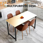 Halter Computer Desk for Home Office 47” Work Table Easy Assembly Walnut Desk Black Frame