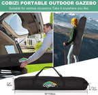 COBIZI 6x6 Pop up Gazebo Tent, Ez up Waterproof Screen Tent Screen House, Portable Outdoor Canopy Sun Shelter with Carry Bag & Ground Stakes for Camping, Garden and Picnics, Khaki(Upgraded 2.0)