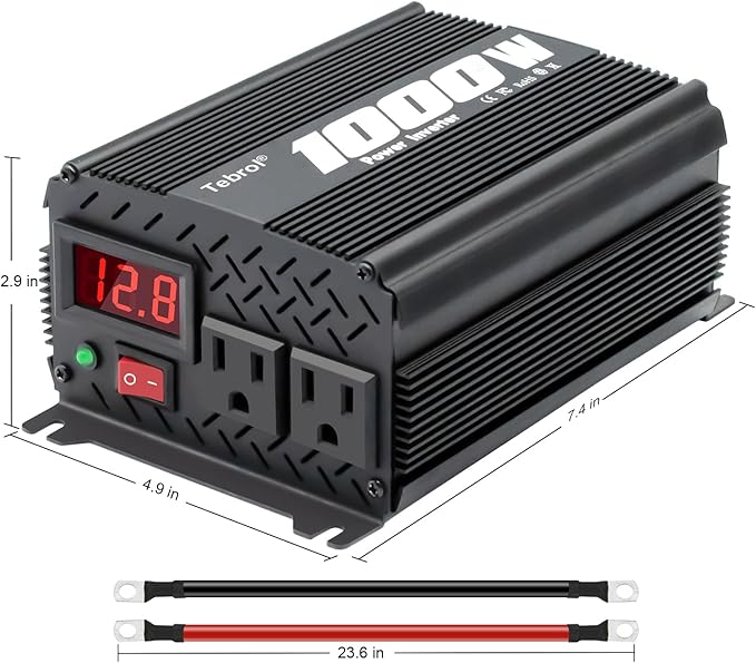 1000 watt Inverter Modified Wave 12V to 110V/120V DC to AC Inverter car Power Inverter for semi Truck Vehicles Camping RV Van Solar Power Inverter Converter with LCD Display-1000w