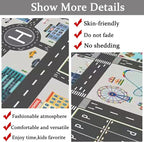 Kids Rug Play Mat Great for Playing with Cars and Toys,Educational Kid Road and Traffic City Life Carpet,Children Baby Fun Throw Rug for Bedroom Play Room,71X106Inch/180X280CM