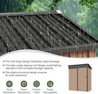 Aoxun 5x3 FT Shed Outdoor Waterproof Storage Shed Metal Garden Shed with Lockable Doors & Slooping Roof for Backyard, Patio, Poolside (Brown)
