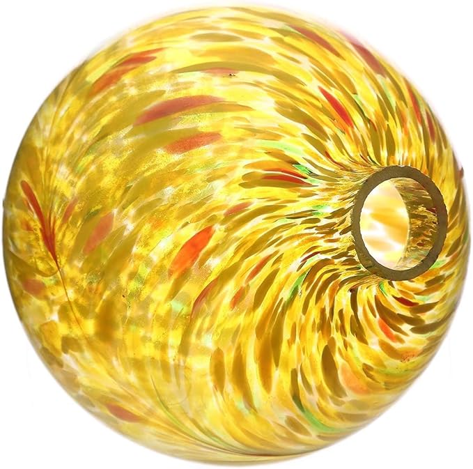 Gazing Ball 10 inch Colorful Glass Gazing Ball for Garden Decor, Indoor Outdoor Glass Gazing Globe Yard Decoration, Yellow