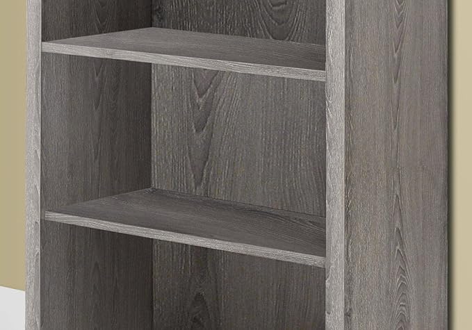 Monarch Specialties 7060 Bookshelf, Bookcase, Etagere, 5 Tier, H, Office, Bedroom, Laminate, Brown, Contemporary, Modern Bookcase-48 H/Dark Taupe With Adjustable Shelves, 48-Inch