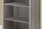Monarch Specialties 7060 Bookshelf, Bookcase, Etagere, 5 Tier, H, Office, Bedroom, Laminate, Brown, Contemporary, Modern Bookcase-48 H/Dark Taupe With Adjustable Shelves, 48-Inch