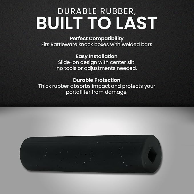 Rattleware Rubber Replacement Knock Box Bar Cover - Durable & Easy-to-Install Espresso Waste Solution, Fits Select Models with Welded Bars, Quality Design (6.25") - PACK OF 2