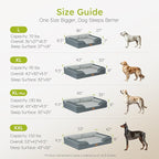 Jumbo Orthopedic Dog Bed for Extra Large Dogs With Cooling Gel Memory Foam, Waterproof Removable Washable Cover, 45" Sofa Couch Dutch Velvet With Bone Toy, Dark Gray
