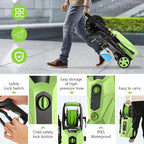 Pressure Cleaner 5000 PSI,2.8 GPM Power Cleaner with Foam Cannon,Portable Cleaner with 33ft Hose Reel,4 Nozzle Tips,and Soap Bottle for Cars/Home/Driveways/Patios/Decks/Fences(Green)