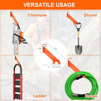 3 in 1 Chainsaw Holder 10" - Heavy Duty Chainsaw Wall Mount, 10 Gauge Steel Chain Saw Hanger for Garage Organization, Hefty Rack Storage Organizer for Chainsaw Accessories and Tools, 180 Lbs Capacity