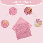 Locker Rug school girl rugs Carpet Chenille 100% Microfiber Locker Carpet with Non Skid Backing Locker Decorations (Pink, 12X12)