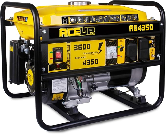 Aceup Energy 4350 Watt Gas Generator for home use, Portable Gas Powered generator 30A Outlet, EPA & CARB Compliant