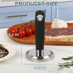 Meat Pounder Tenderizer, Stainless Steel Kitchen Meat Tenderizer Hammer, Round Chicken Flattener Tool with Comfortable-Grip Rubber Handle for Flattening Cutlets and Tenderizing Meat