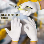 SATINIOR 36 Pairs Work Gloves White Cotton Polyester Liners Safety Work BBQ Gloves Liners Men Women Hand Protection