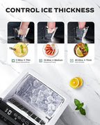 Silonn Ice Maker Countertop 44lbs/Day, Ice Cube Maker with Self-Cleaning, Stainless Steel Ice Machine with 2 Water Fill Options, Compact for Home Office Bar Party