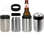 3 in 1 Can and Beer Bottle Insulator, Double Wall Stainless Steel Insulated Can Cooler, Beer Bottle Holder 12oz 14oz 17oz (12oz Can&Bottle BK)