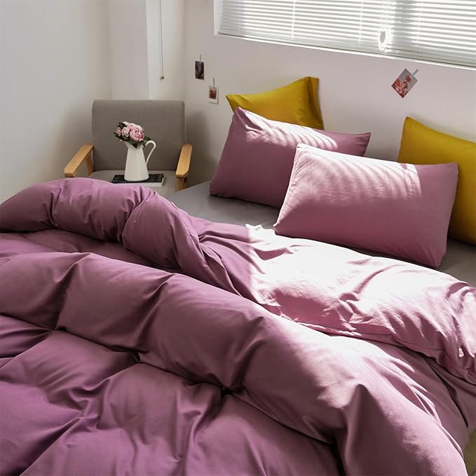 Purple Comforter Set King Grape Color Bedding Set 3 Pieces Solid Purple Comforter Set Hotel Quality Lightweight Women Comforter Set King Breathable Purple Bed Comforter Set King