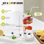 Highball Glasses Set of 8, 16oz Tall Drinking Glasses, Water Glass for Kitchen, Tom Collins Glasses, Mojito Glass Cups, Cocktail Glasses for Bar Glassware