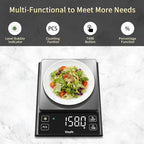 Vitafit 11lb Food Scale, High Accuracy 0.0001lb by Our Professional Scale Factory Since 2001, Digital Kitchen Scale with% Percentage Function for Cooking, Baking & Coffee, Stainless Steel, LED, Black