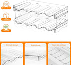 BoxedHome Plastic Water Bottle Organizer and Wine Rack Storage Holder for Inside Cabinet, Kitchen Countertop, Table Top, Pantry, Bars, Cabinets, Fridge - Clear (2 Tier 8 Containers)