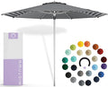 Midtown Umbrellas Push Pop Sunbrella Umbrella 10 Feet Large Outdoor Umbrella With Black & White Acrylic Fabric - Deck Patio Umbrella, Backyard Umbrella, Garden Umbrella & Pool Umbrella - Black Pole