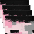 Feelyou Pink Black Grey Placemats Set of 4 for Kids Boys Girls Abstract Placemat for Kitchen Dining Table Decor Indoor Outdoor 18"x12" Ombre Modern Table Place Mats, Decor Buffalo Check