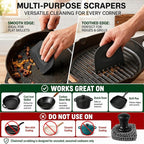 Cast Iron Scrubber and Scraper | 316 Chainmail Scrubber for Cast Iron Pan | Chain Mail Scrubber for Cast Iron Skillet Cleaner | Dishes Pots Wok Griddle Grill | Black + Red 1